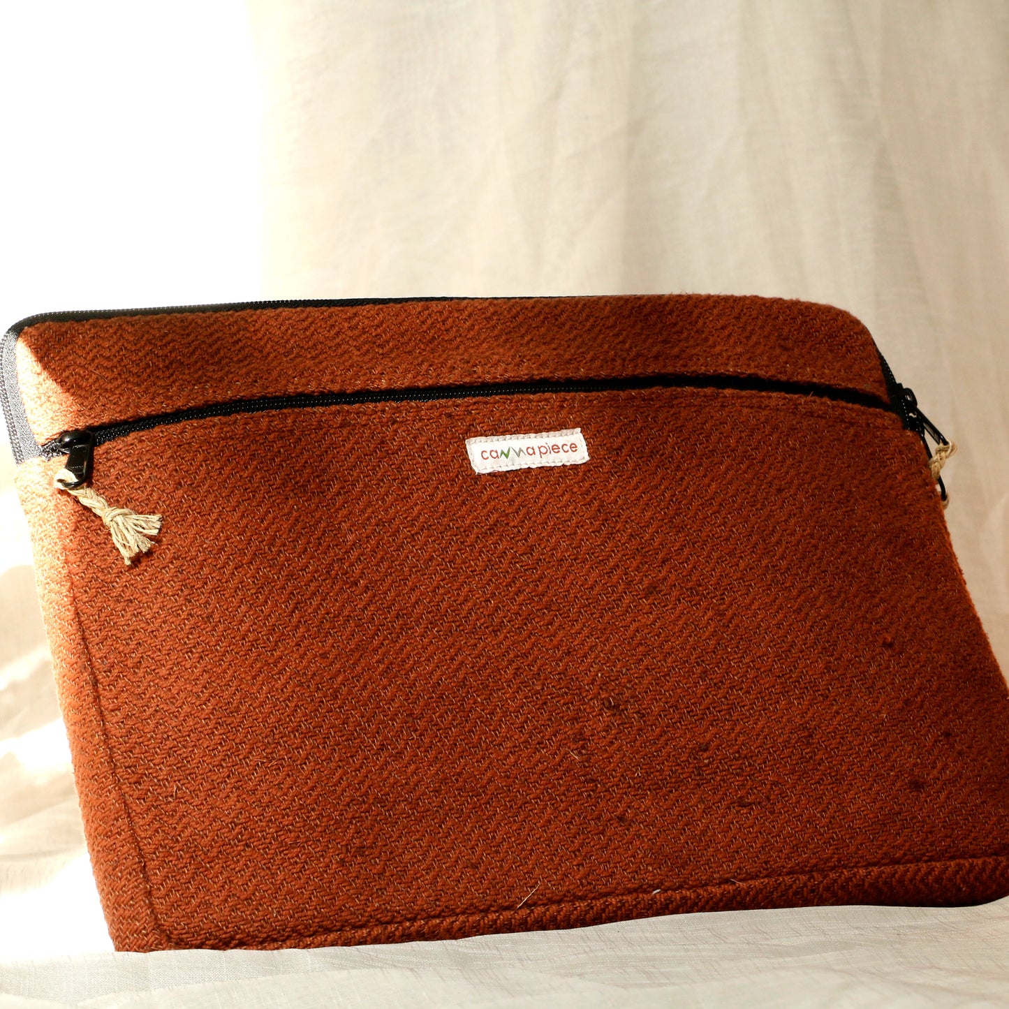 EarthyEssence Laptop Sleeve Hemp Orange Bag