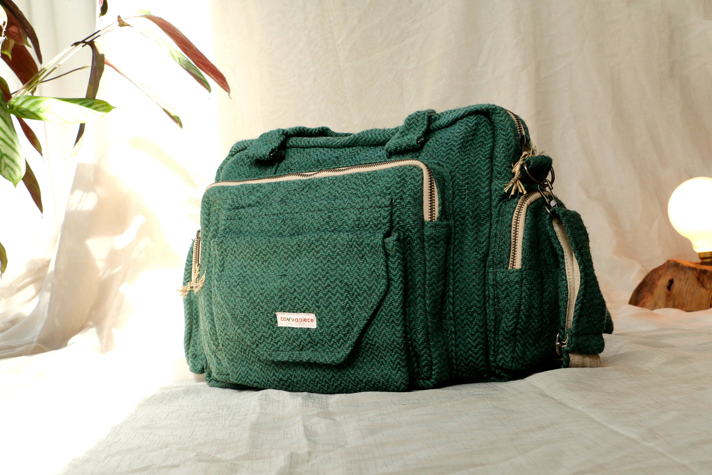 Green Nature Nest Brief Case Hemp Bag